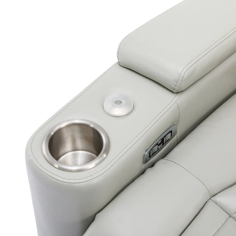 270° Power Swivel Recliner Home Theater Chair With Hidden Arm Storage, LED Light, Cup Holder, And Tray Table by HouseOfZazla
