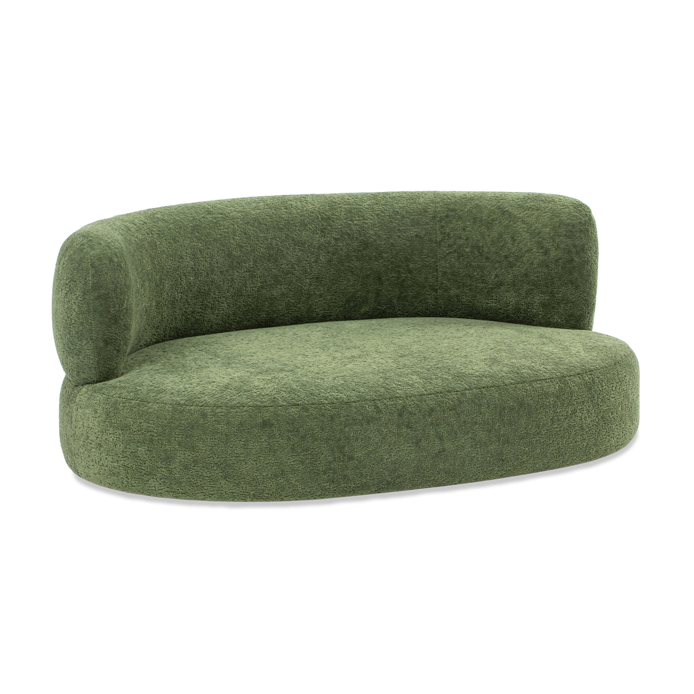 Shep 36' Curved Dog Sofa Bed Medium Moss Green Fleeced Teddy by HouseOfZazla