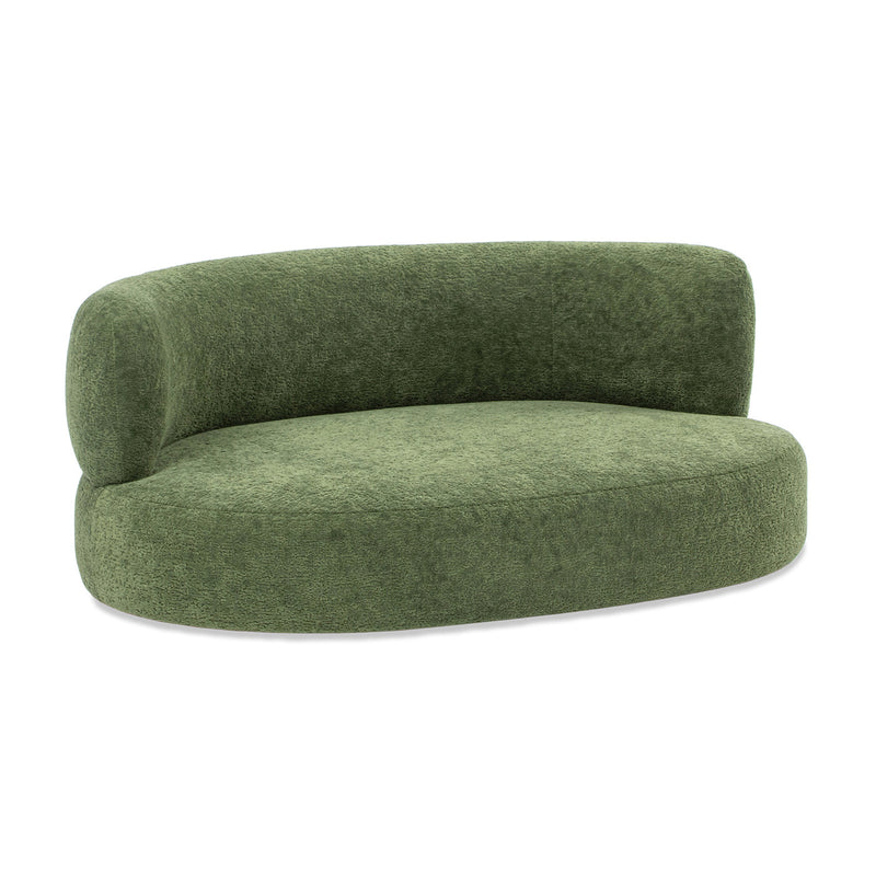 Shep 36' Curved Dog Sofa Bed Medium Moss Green Fleeced Teddy by HouseOfZazla