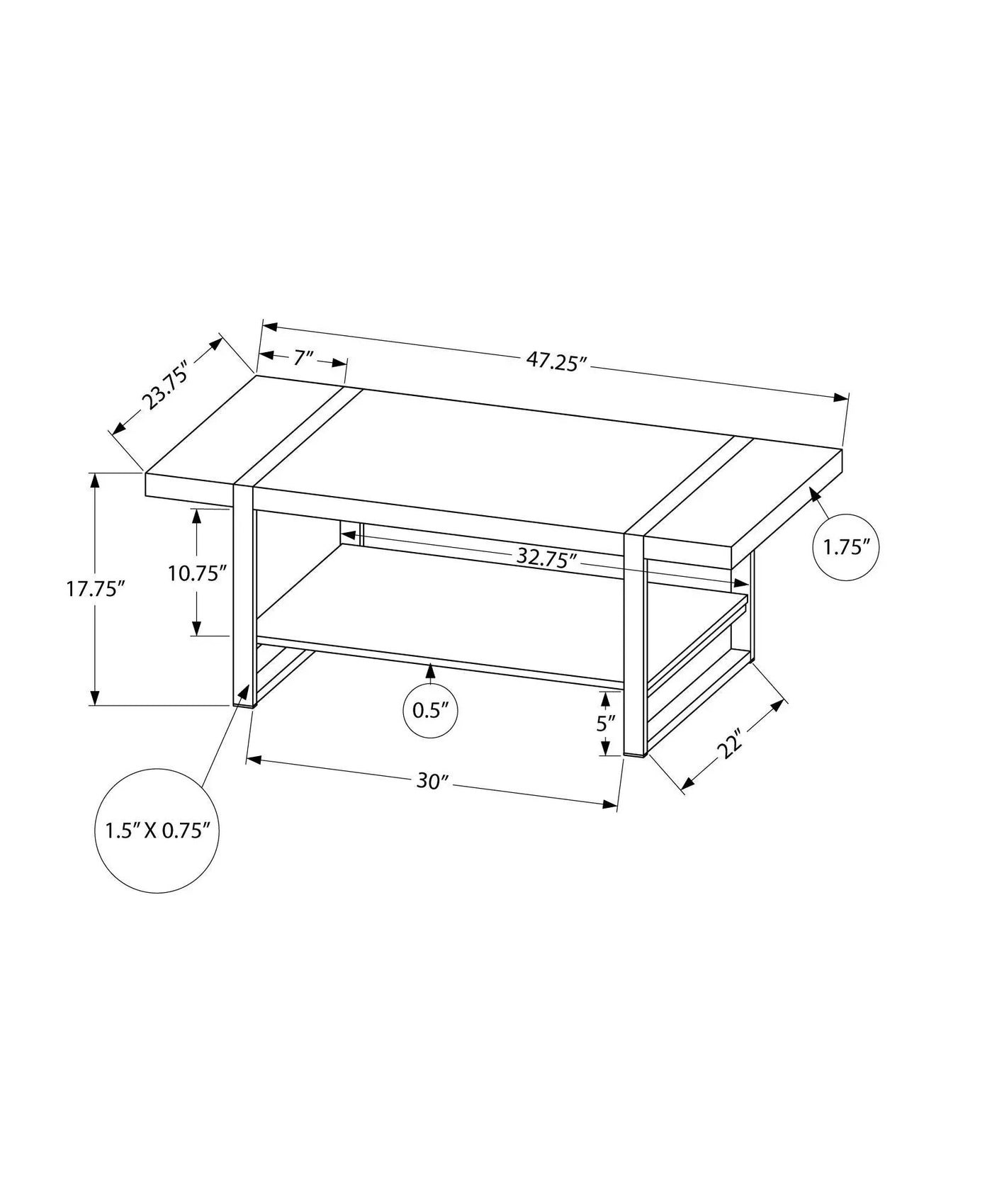 Coffee Table, Accent, Cocktail, Rectangular, Living Room, Contemporary, Modern by HouseOfZazla