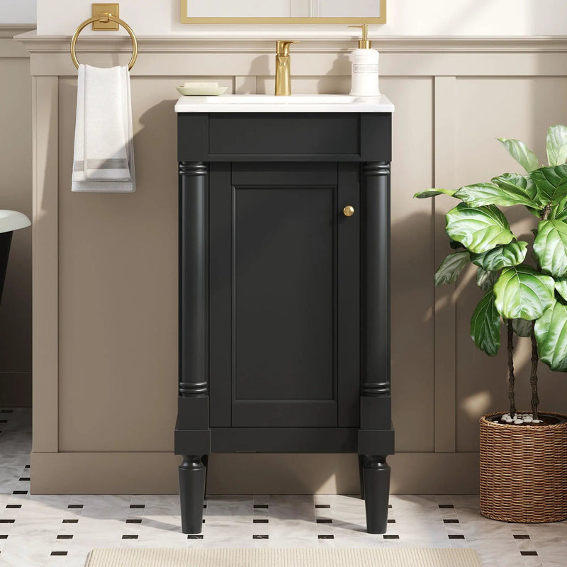 French Style Bathroom Cabinet With Sink, Adjustable Shelf by Unique Piece Furniture