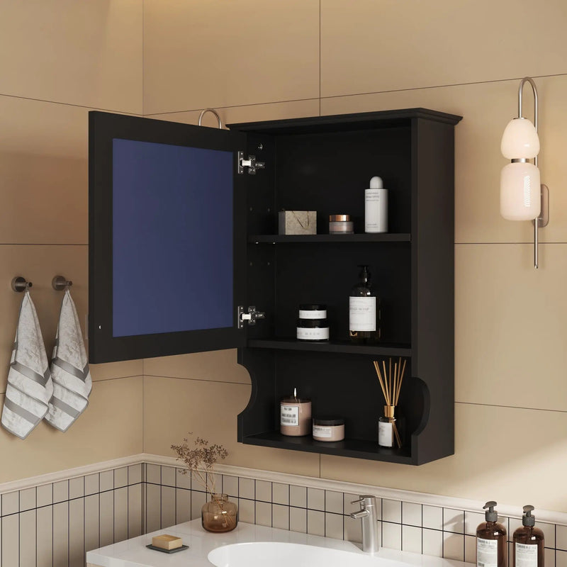 Wall Mounted Bathroom Storage Cabinet With Mirror, Soft Closing Hinges by HouseOfZazla