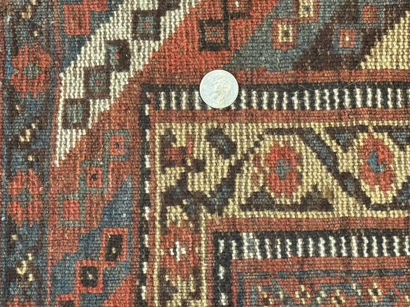 Antique Persian Shiraz Rug 5x8, Khamseh Tribal Wool 1920s Carpet, Navy Blue by Jewel Rugs