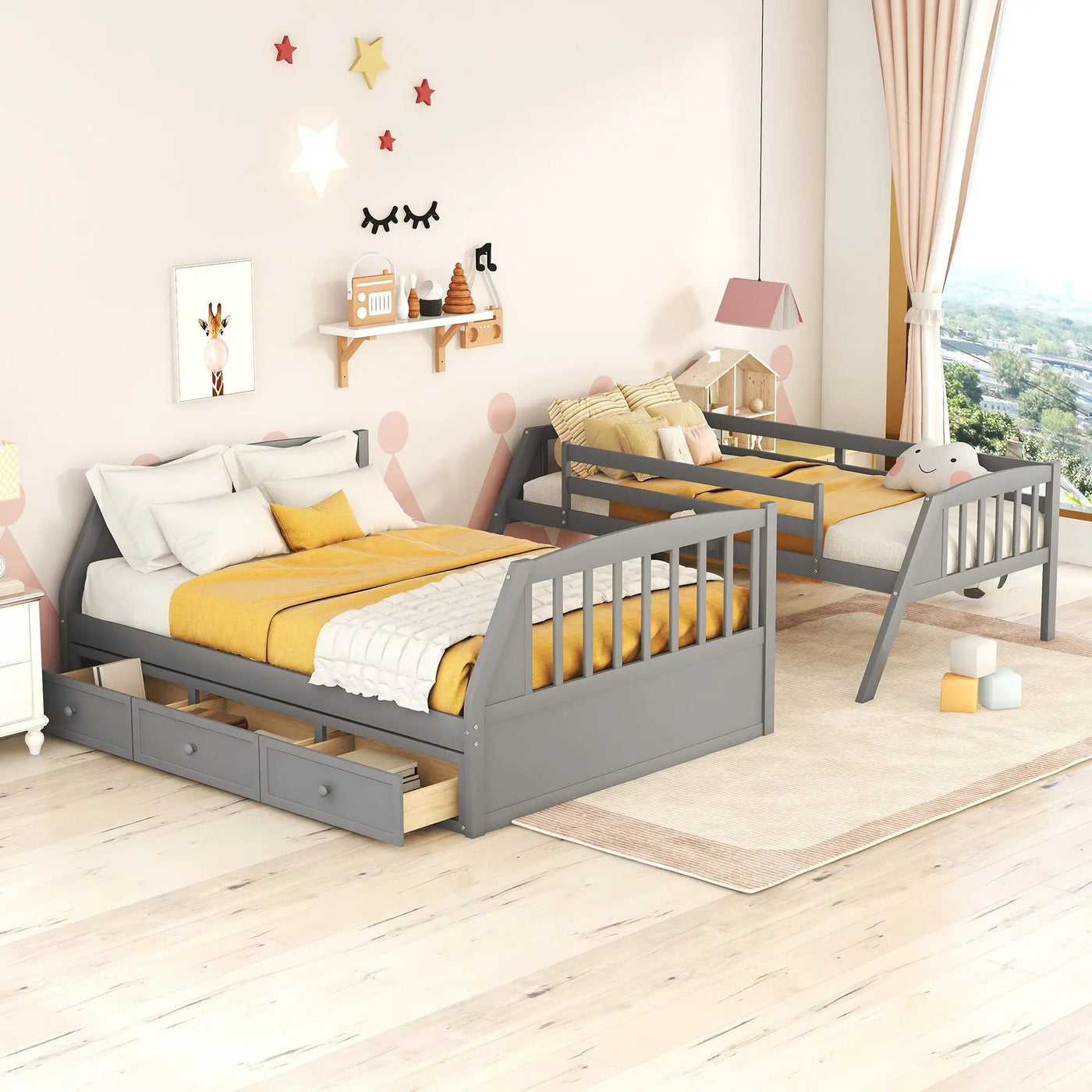 Bunk Bed With Drawers, Ladder And Storage Staircase by Unique Piece Furniture