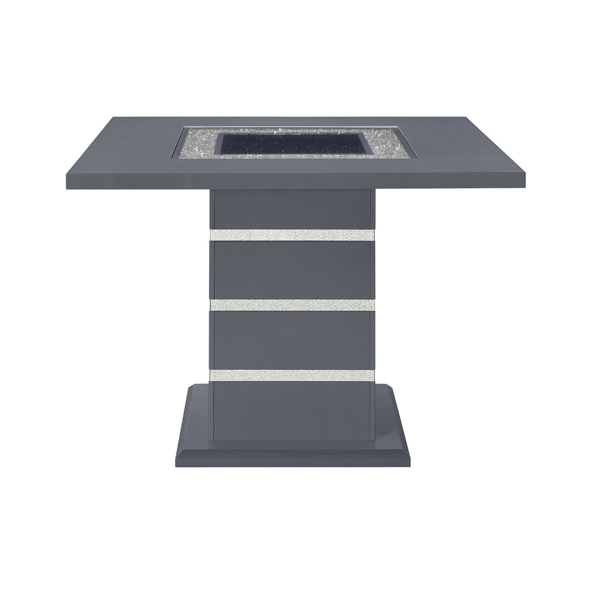 Ariya Bar Table with Glass Inlay - Dark Gray or White