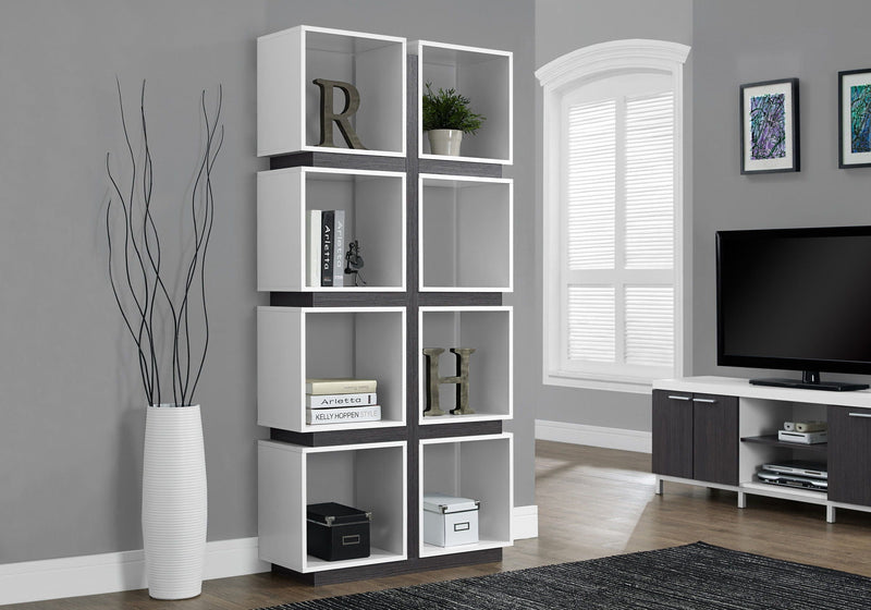 Contemporary 5-Tier White Bookshelf, photo 3 of 4