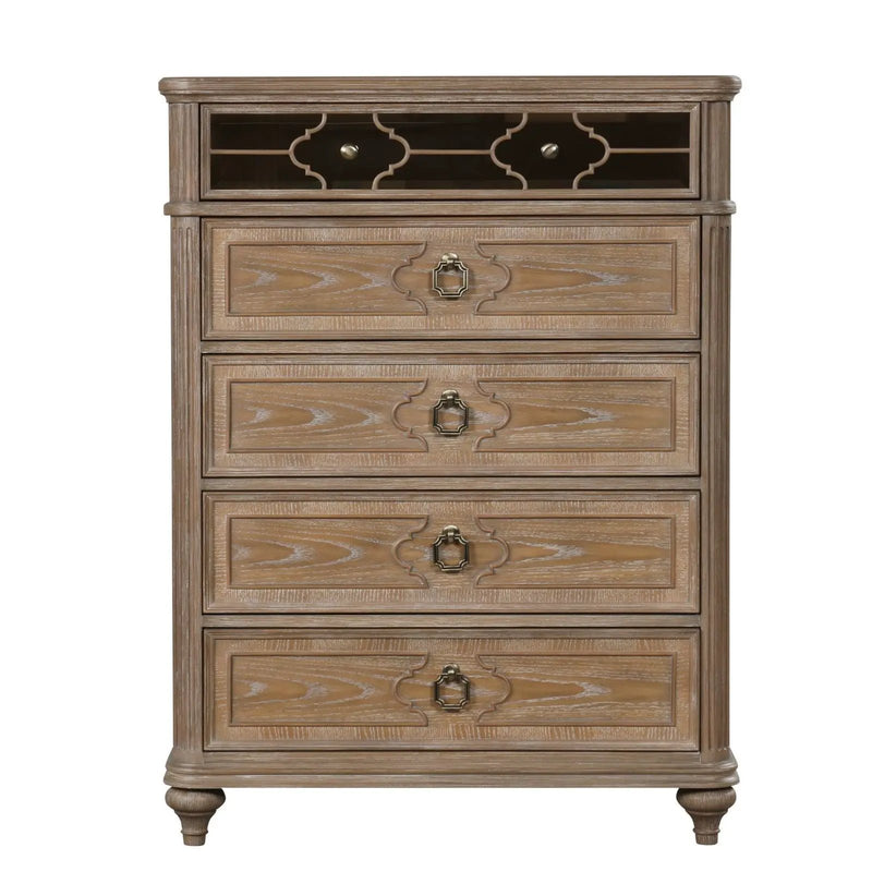 1 Piece Chest, Back Dovetail Drawers, Bedroom Furniture - Oak / Rustic by HouseOfZazla