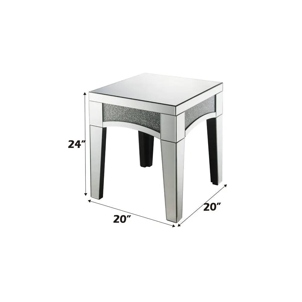 Noralie - 20" X 20" End Table - Mirrored & Faux Diamonds by Unique Piece Furniture