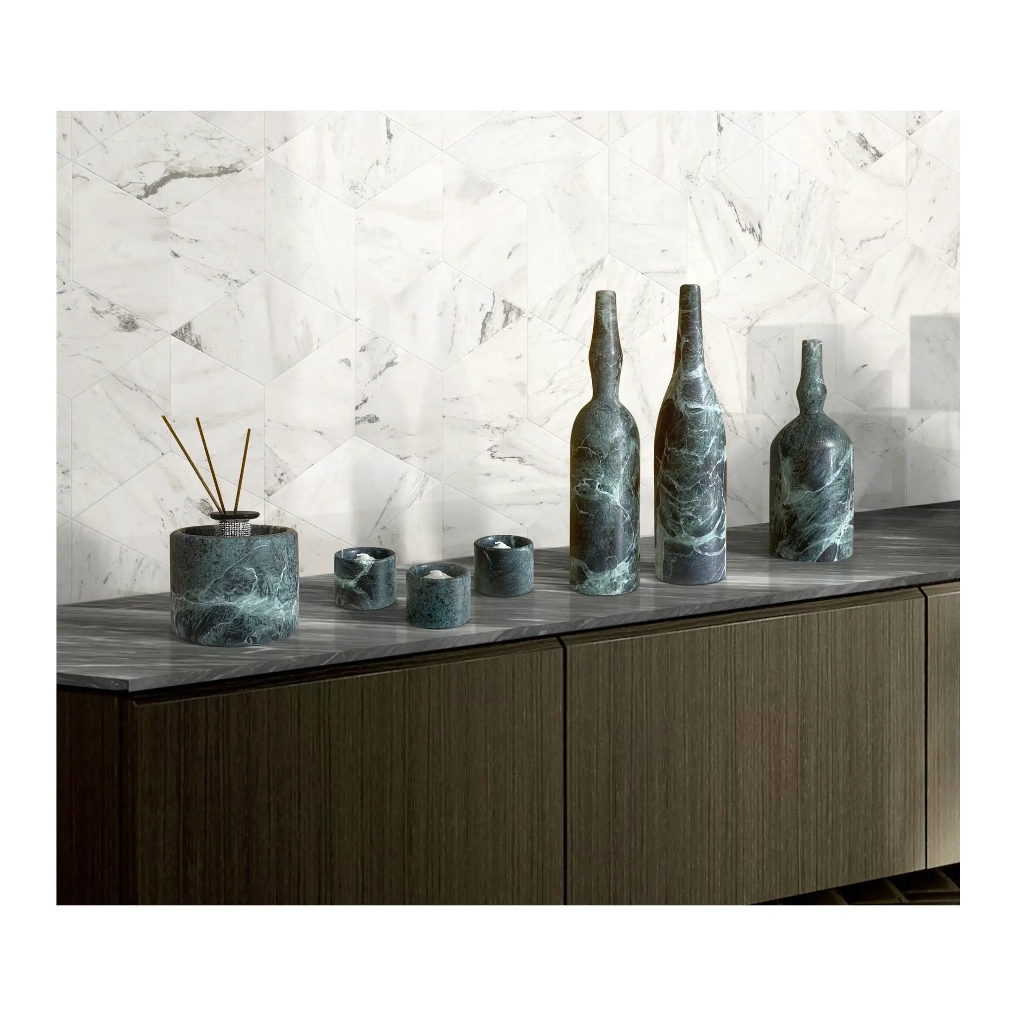 7 Pieces Luxury Natural Marble Living Room Accessories Set by HouseOfZazla