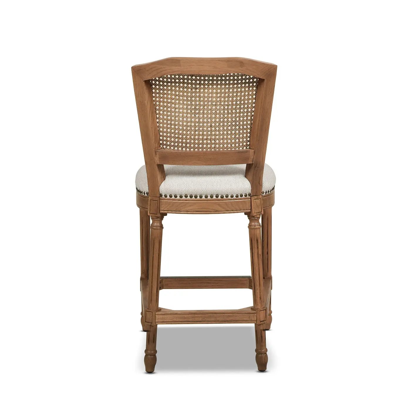 Triomphe - Rattan Wicker High Back Armless Counter Bar Stool by HouseOfZazla