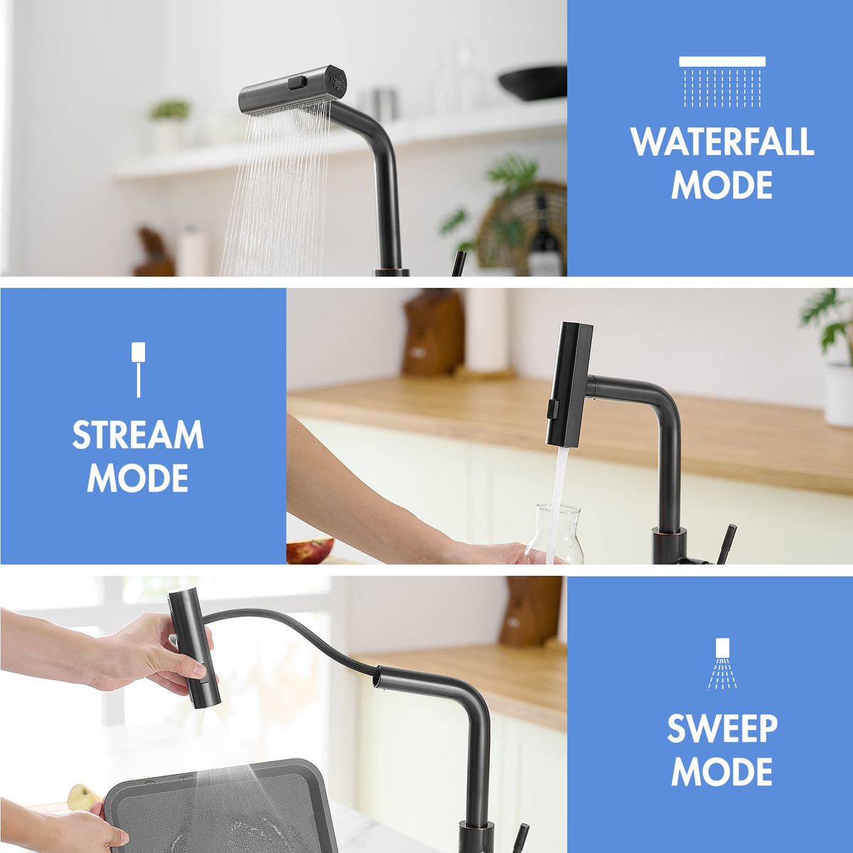 360° Rotation Pull-Down Kitchen Faucet - Oil Rubbed Bronze, photo 6 of 9