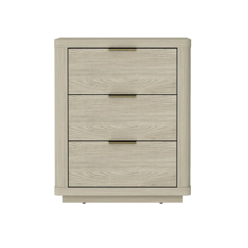 Evelyn - Nightstand With 3 Drawers, Smooth Rounded Edges by HouseOfZazla