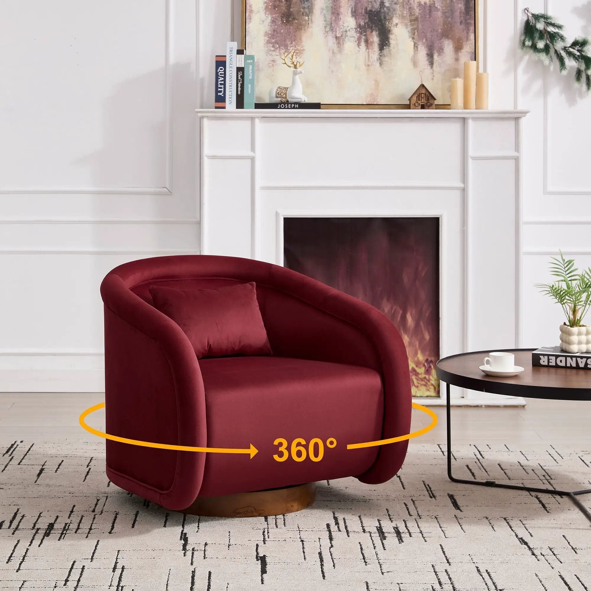 Swivel Accent Chair With 360 Degree Rotating by HouseOfZazla