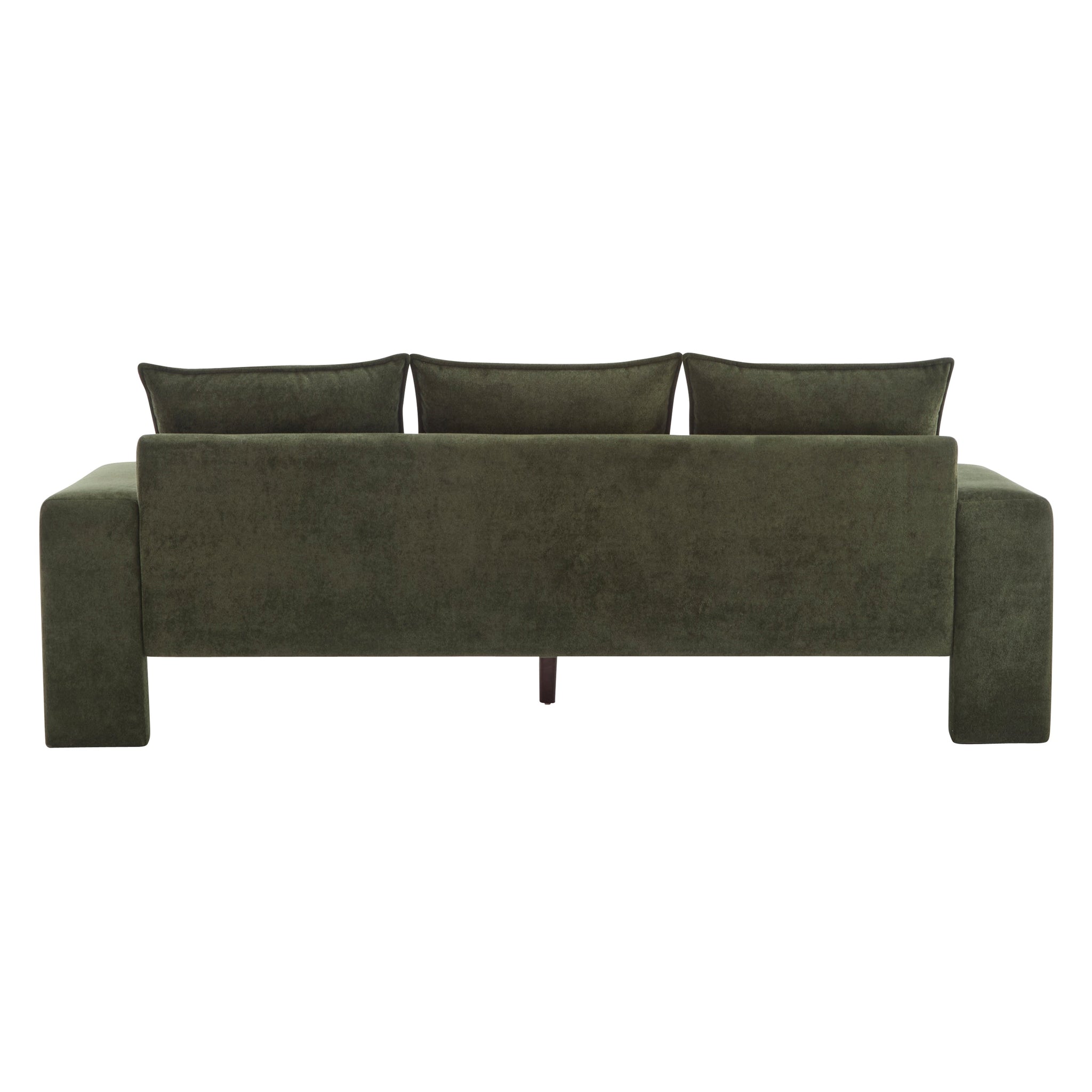 Algora 84.5 in. 3 Seater Modern Upholstered Velvet Sofa, Moss by HouseOfZazla