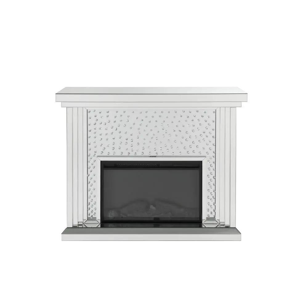 Nysa - 40" Fireplace - Mirrored & Faux Crystals by Unique Piece Furniture