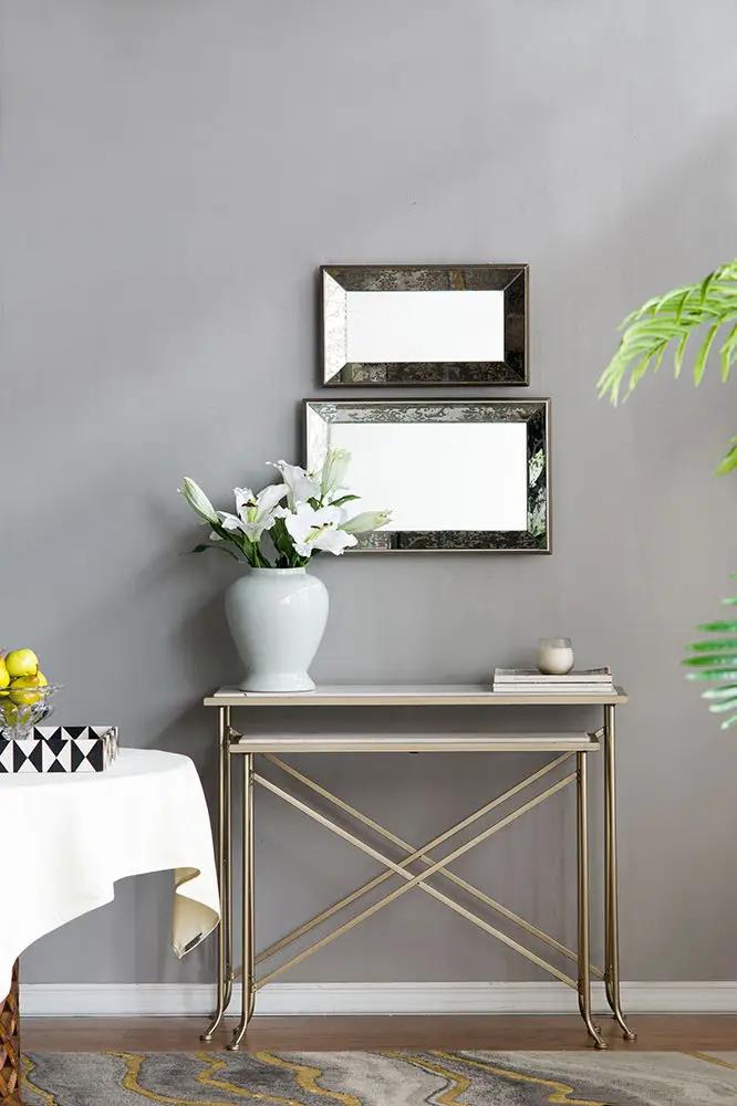 Antique Rectangle Mirror with Floral Accents by HouseOfZazla