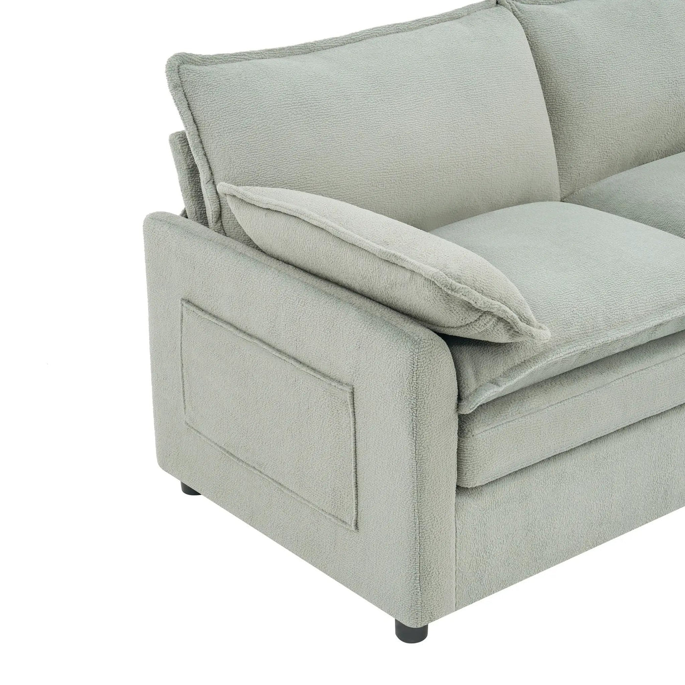 Modern Loveseat Sofa, Upholstered Couch With Side Storage Pockets by HouseOfZazla