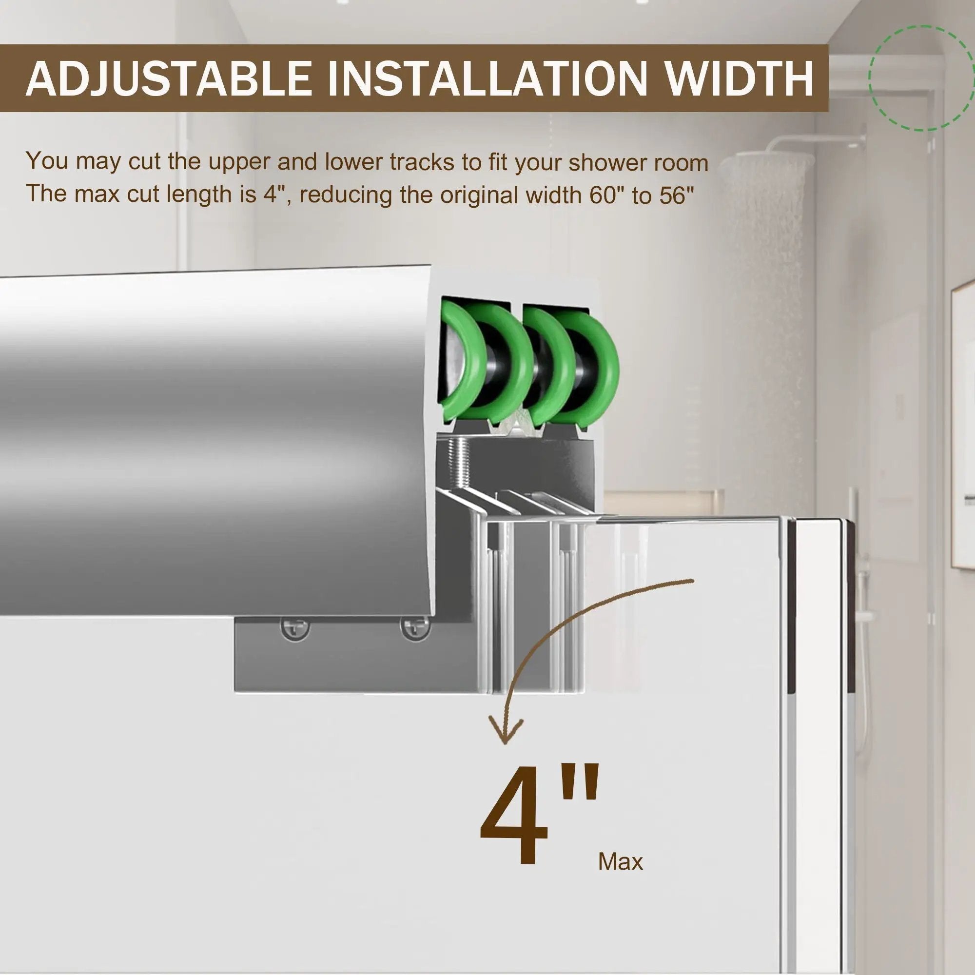 Double Sliding Shower Door, Semi-Frameless Bypass Bathroom Sliding Door With 1/4" (6 Mm) Tempered Glass For Walk-In Shower by HouseOfZazla