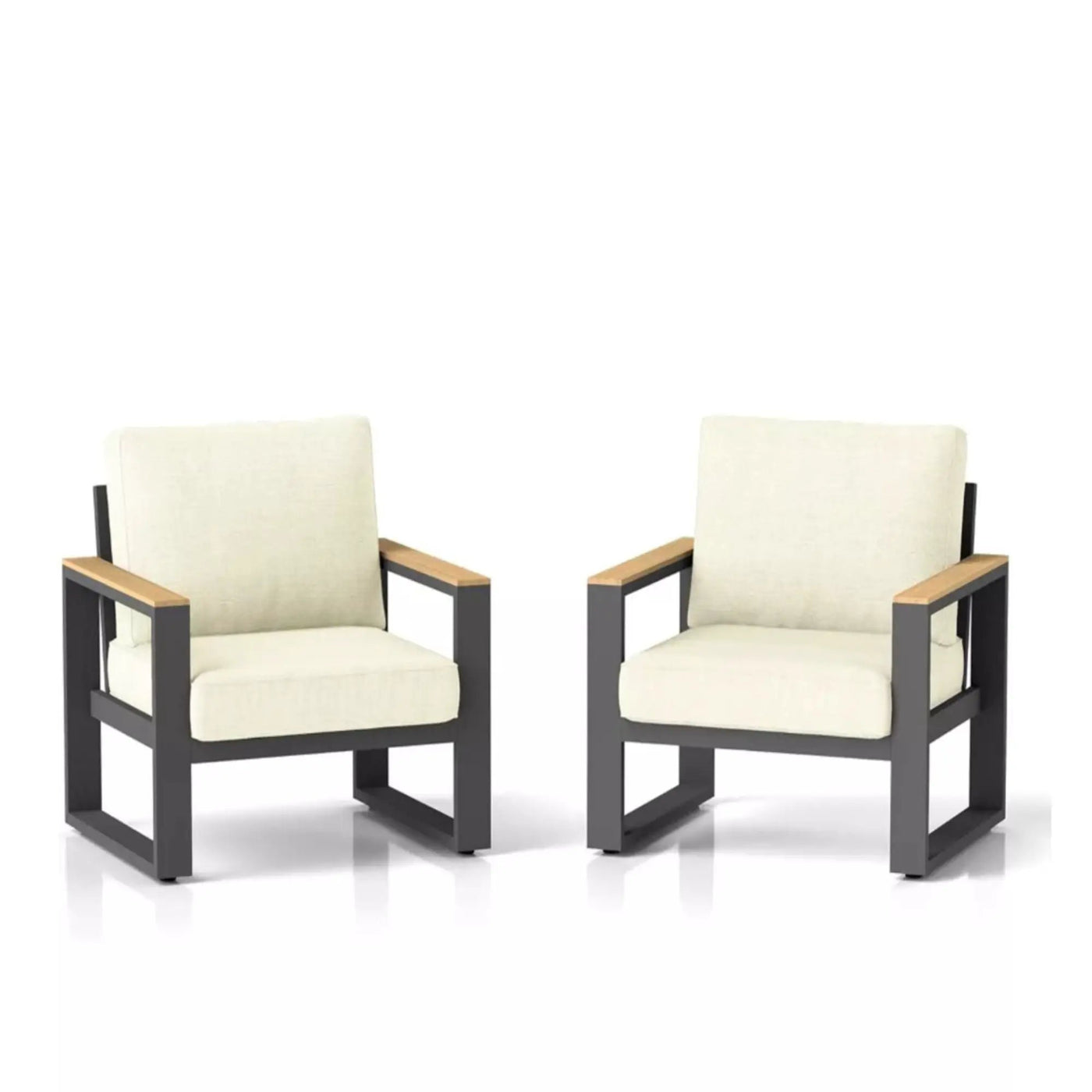All-Weather Patio Armchairs With Thick Cushions (Set of 2) by HouseOfZazla
