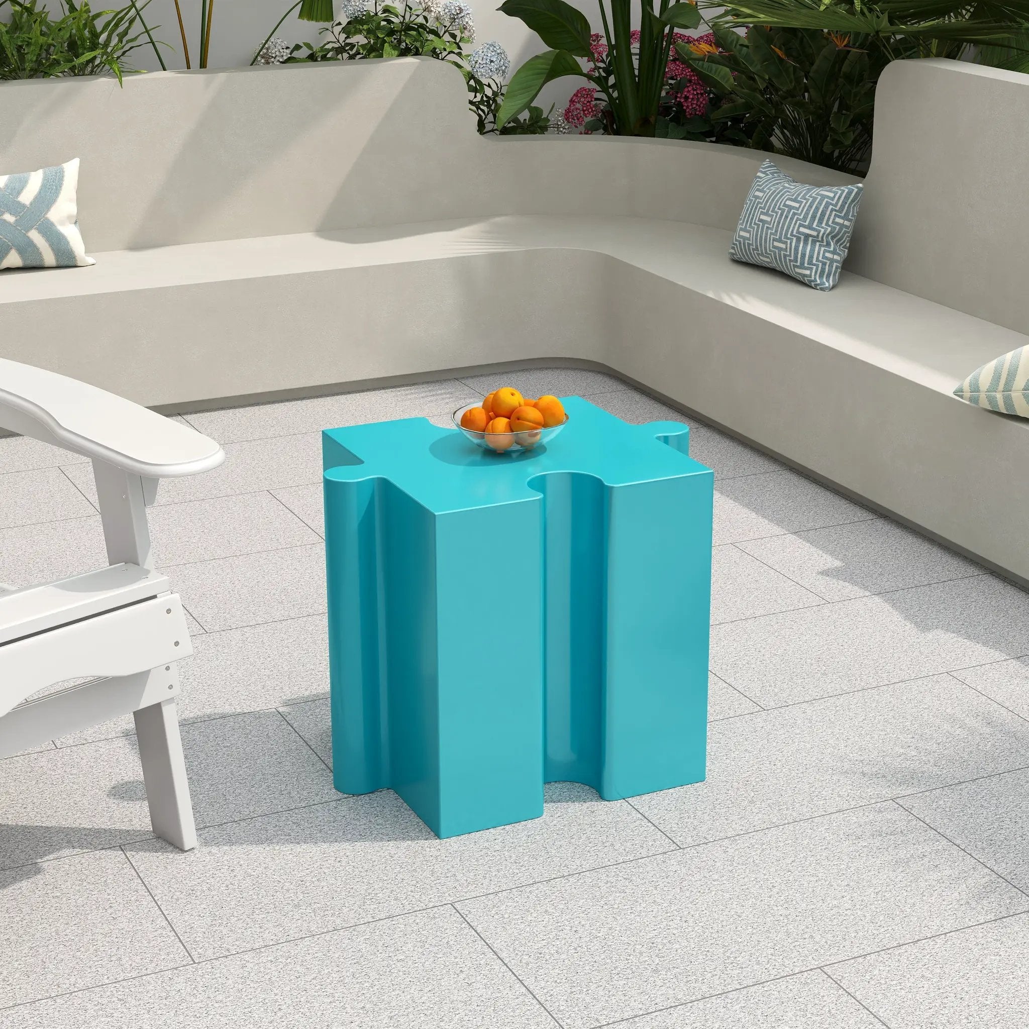 3-Piece Artistic Puzzle Table Set with Modular Interlocking Design by HouseOfZazla