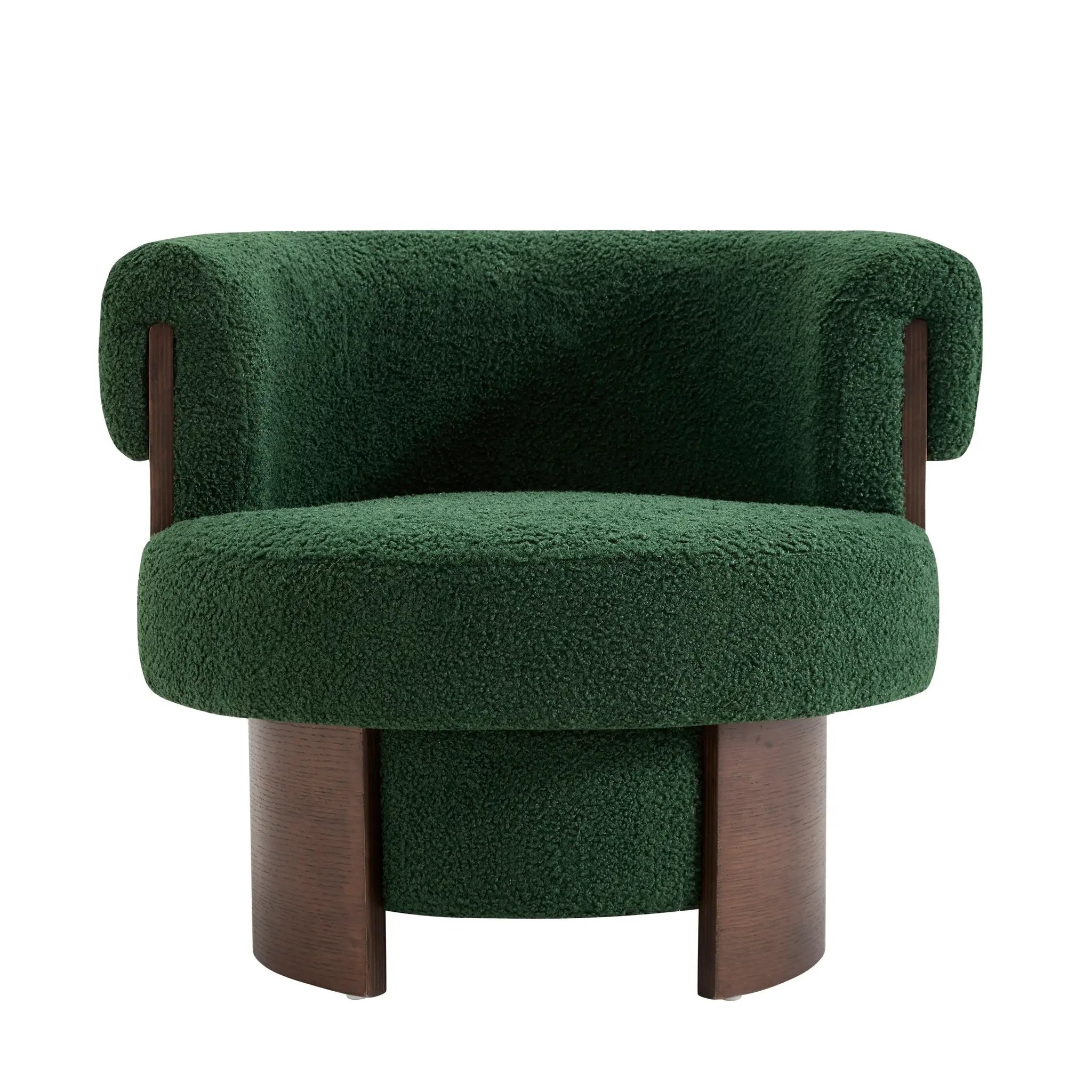 Modern 32" Wide Curved Sculptural Swivel Barrel Chairs - Set of 2 by HouseOfZazla