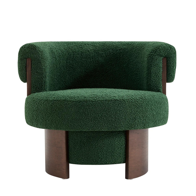 Modern 32" Wide Curved Sculptural Swivel Barrel Chairs - Set of 2 by HouseOfZazla