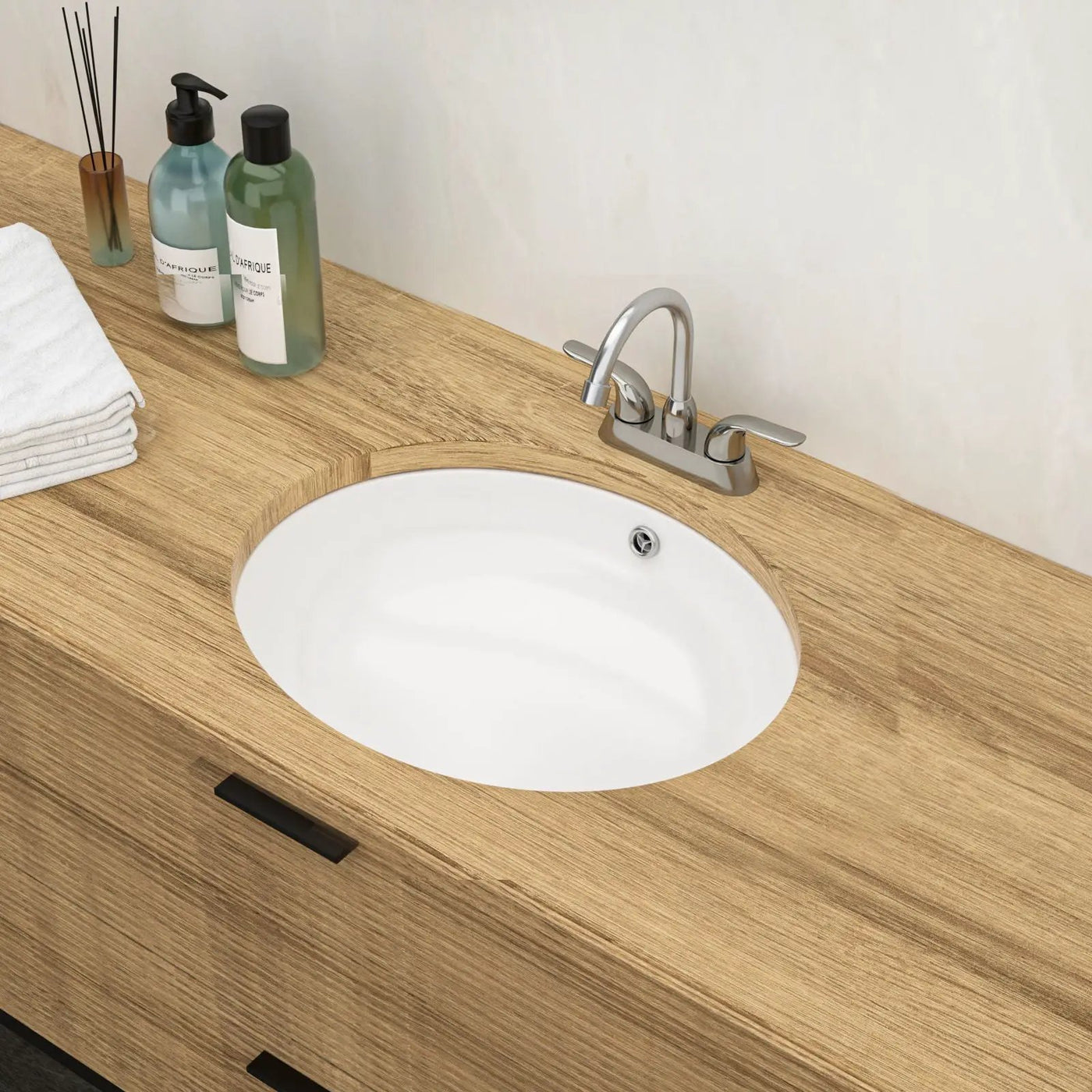 Elegant Ceramic Oval Undermount Bathroom Sink With Overflow by HouseOfZazla