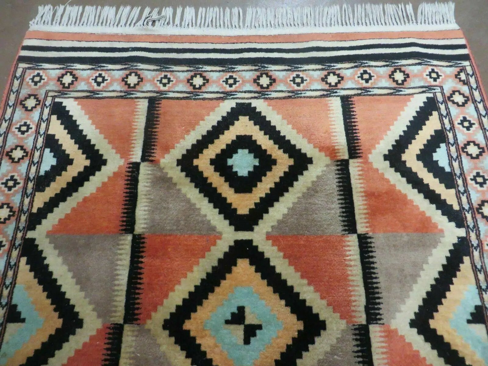 4' X 6' Vintage Handmade Turkish Melas Oushak Wool Rug Carpet Mehrab Red Nice by Jewel Rugs