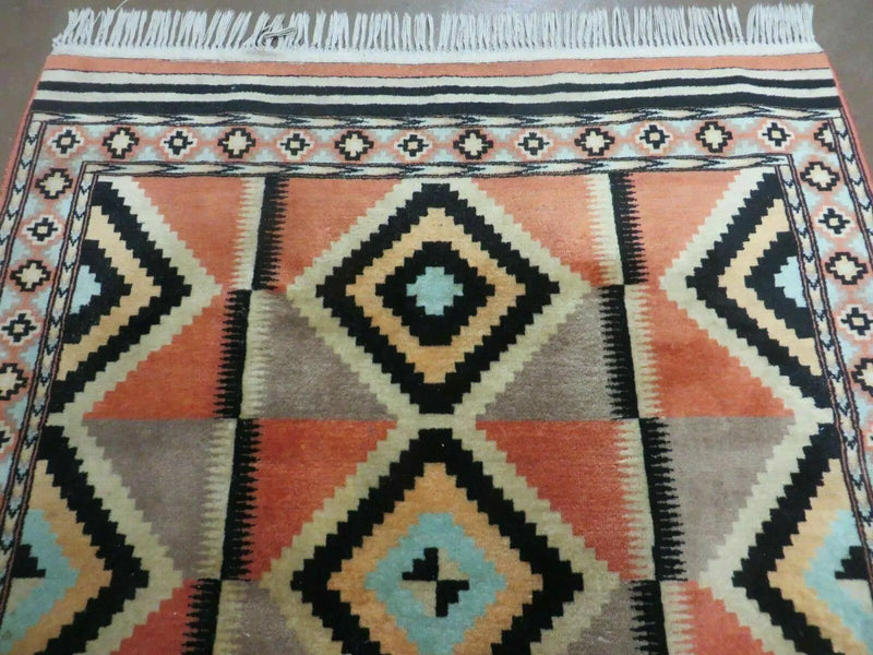 4' X 6' Vintage Handmade Turkish Melas Oushak Wool Rug Carpet Mehrab Red Nice by Jewel Rugs