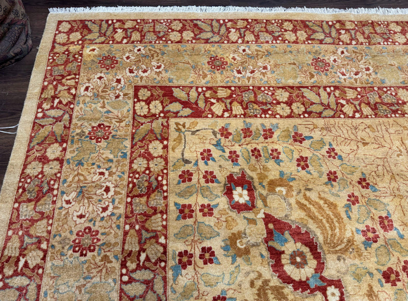 Palace Size Pak Persian Rug 13x17, Haji Jalili Design, Beige and Rust, Wool Hand Knotted, Fine 260 KPSI by Jewel Rugs