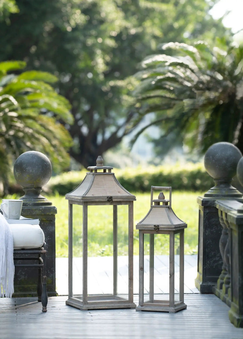 Candle Lantern Decorative, Hurricane Lantern Holder Decor For Indoor Outdoor, Home Garden Wedding - Ivory by Unique Piece Furniture