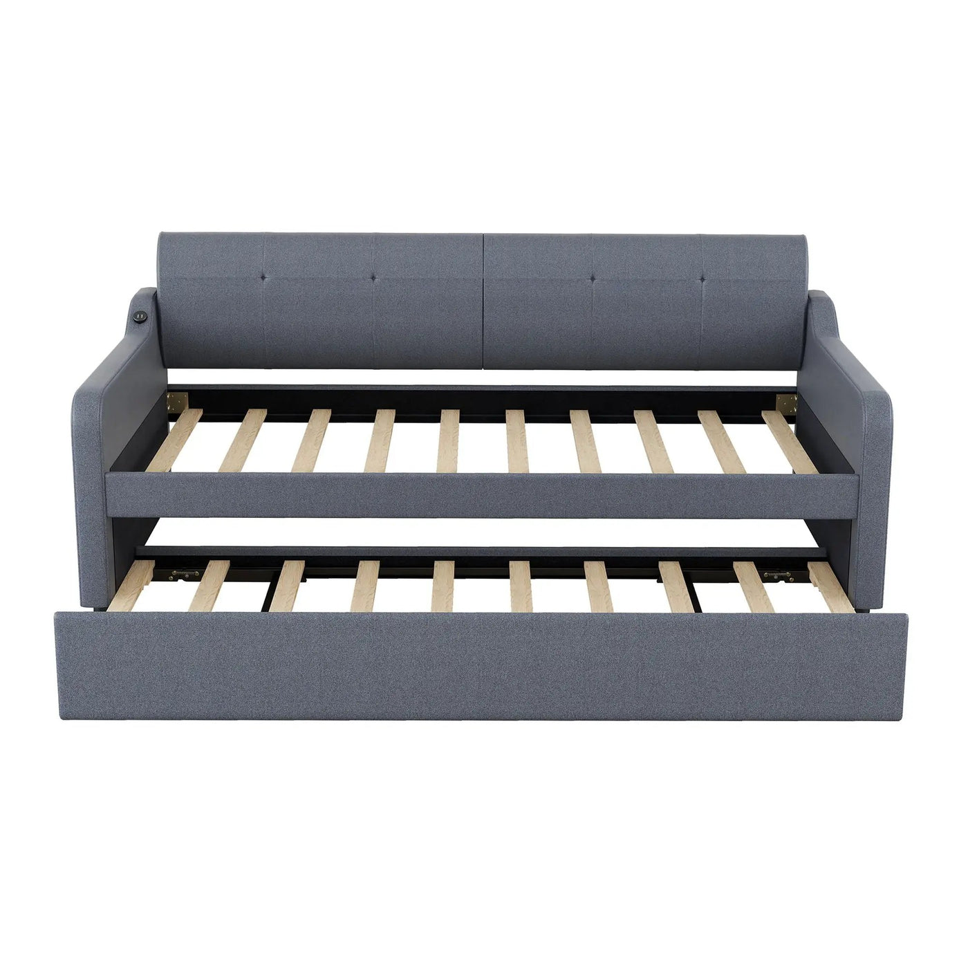 Upholstered Daybed With Trundle And USB Charging by HouseOfZazla