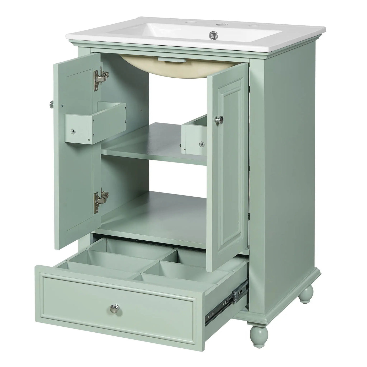 Modern Bathroom Vanity With Sink, Cabinet With Drawer And Dividers, Rectangular Storage Unit by Unique Piece Furniture