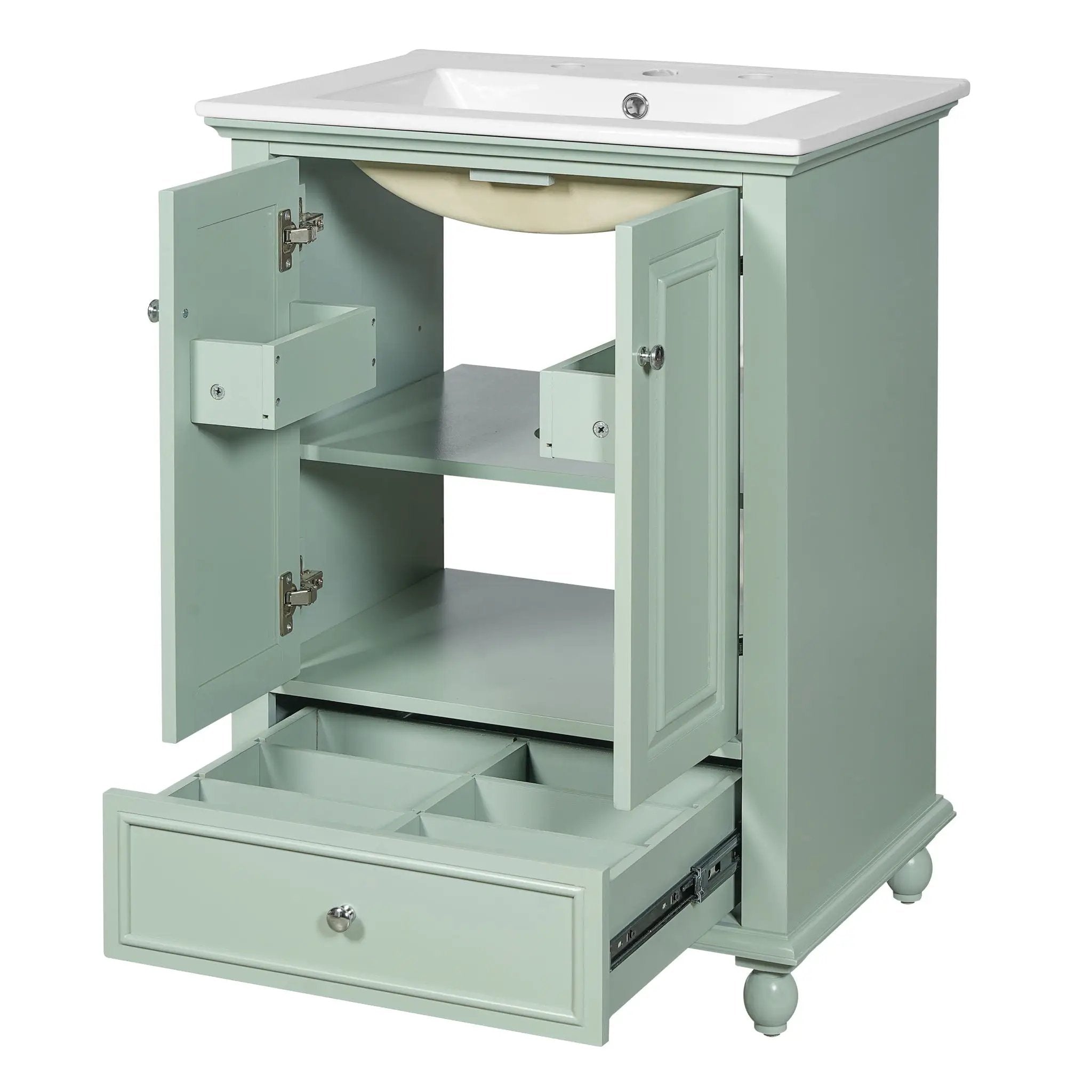 Modern Bathroom Vanity With Sink, Cabinet With Drawer And Dividers, Rectangular Storage Unit by Unique Piece Furniture