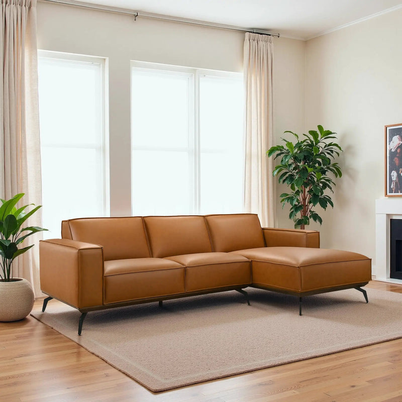 Brenham Easy Clean Modern Right Sectional Sofa & Chaise by HouseOfZazla