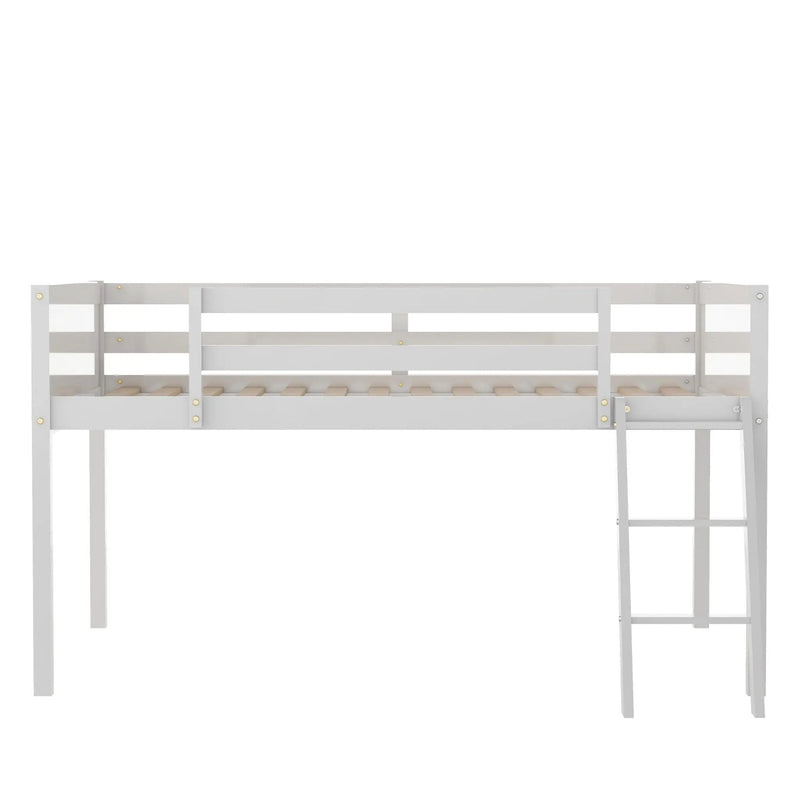 Low Loft Bed With Adjustable Ladder
