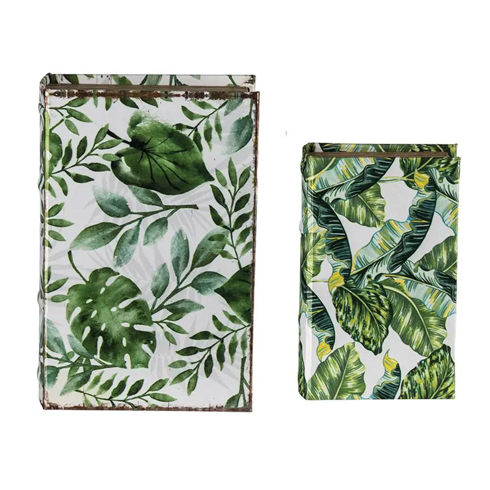 Botanical And Book Boxes (Set of 2) - White / Green by Unique Piece Furniture