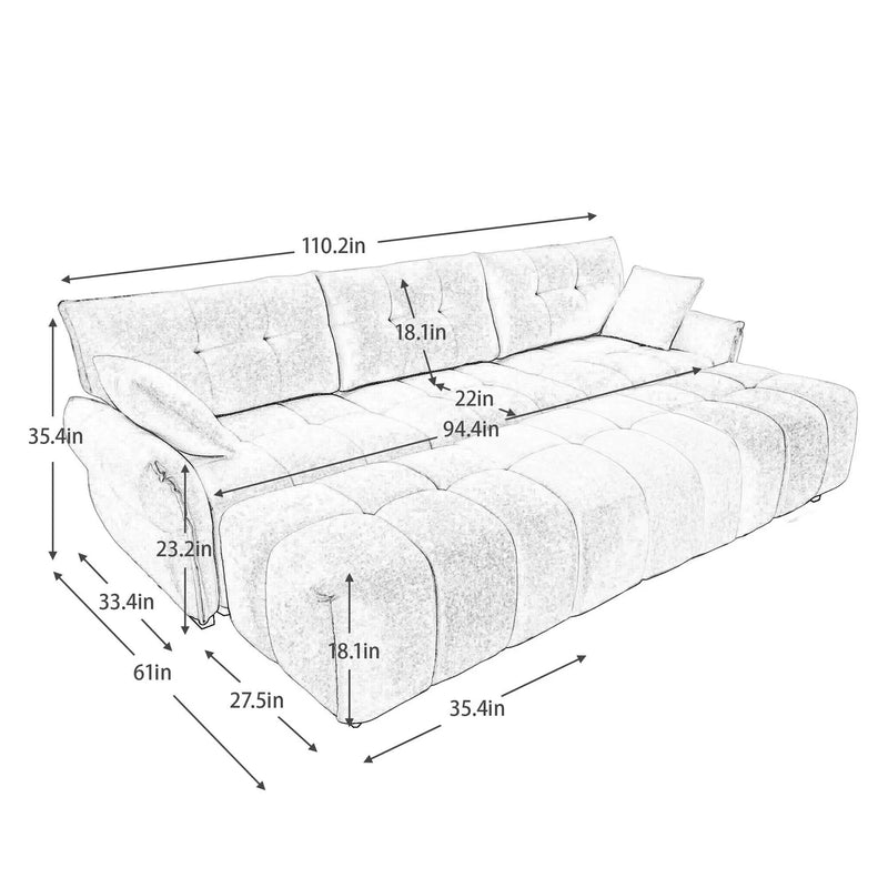 Sofa Set With Ottoman And Pillows, Textured, High Resilience Cushions by HouseOfZazla