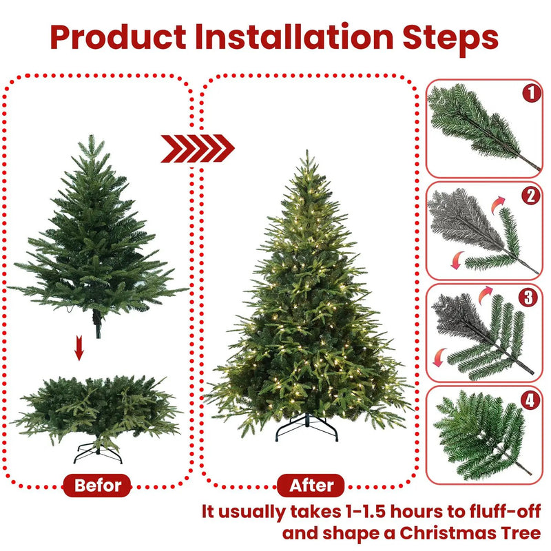 4ft Pre-Lit Artificial Christmas Tree with 150 Warm Lights by HouseOfZazla
