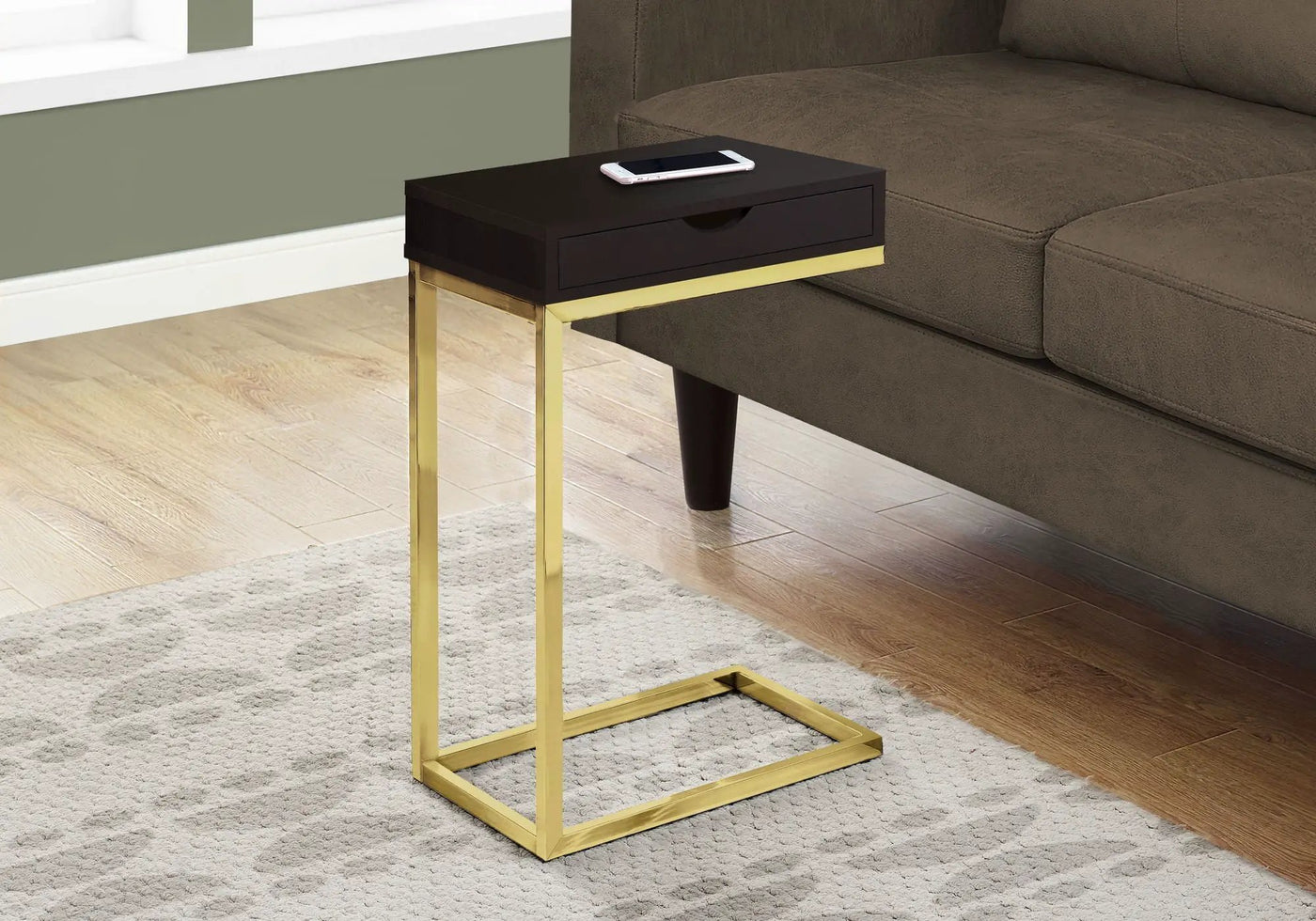 Accent Table, C-Shaped Contemporary & Modern Elegant Design by HouseOfZazla