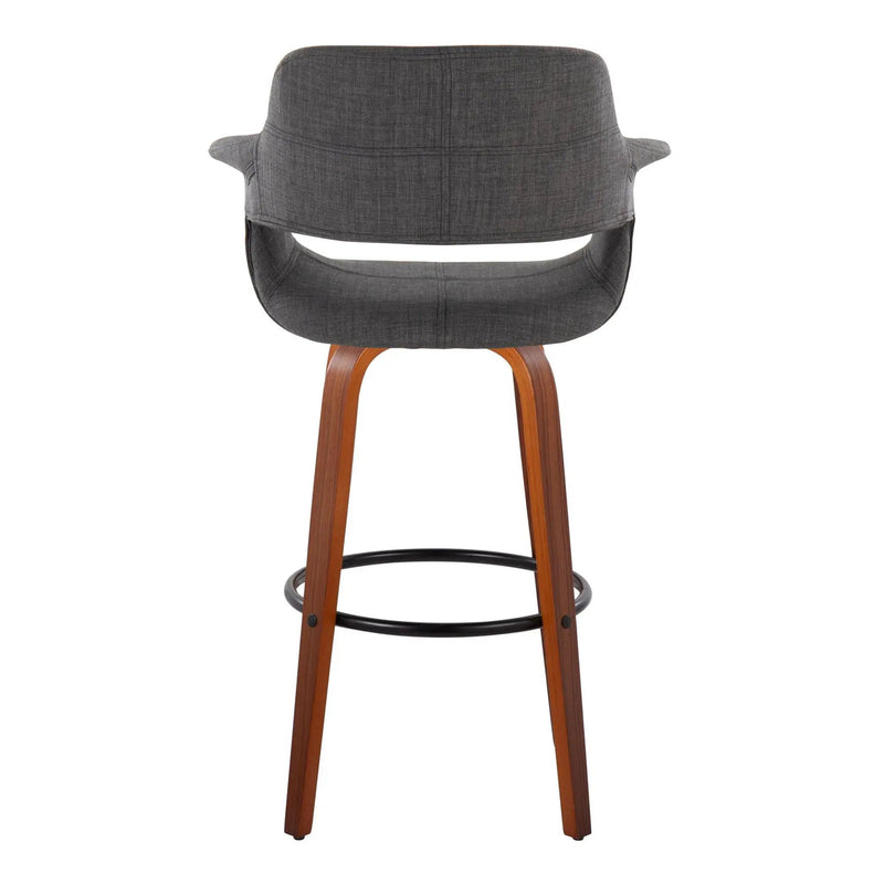 Vintage Flair - Mid Century Modern Fixed Height Barstool With Swivel With Round Footrest (Set of 2) by Unique Piece Furniture