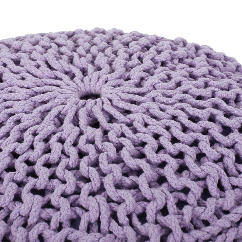 Bordeaux - Knitted Round Pouf Ottoman by Unique Piece Furniture