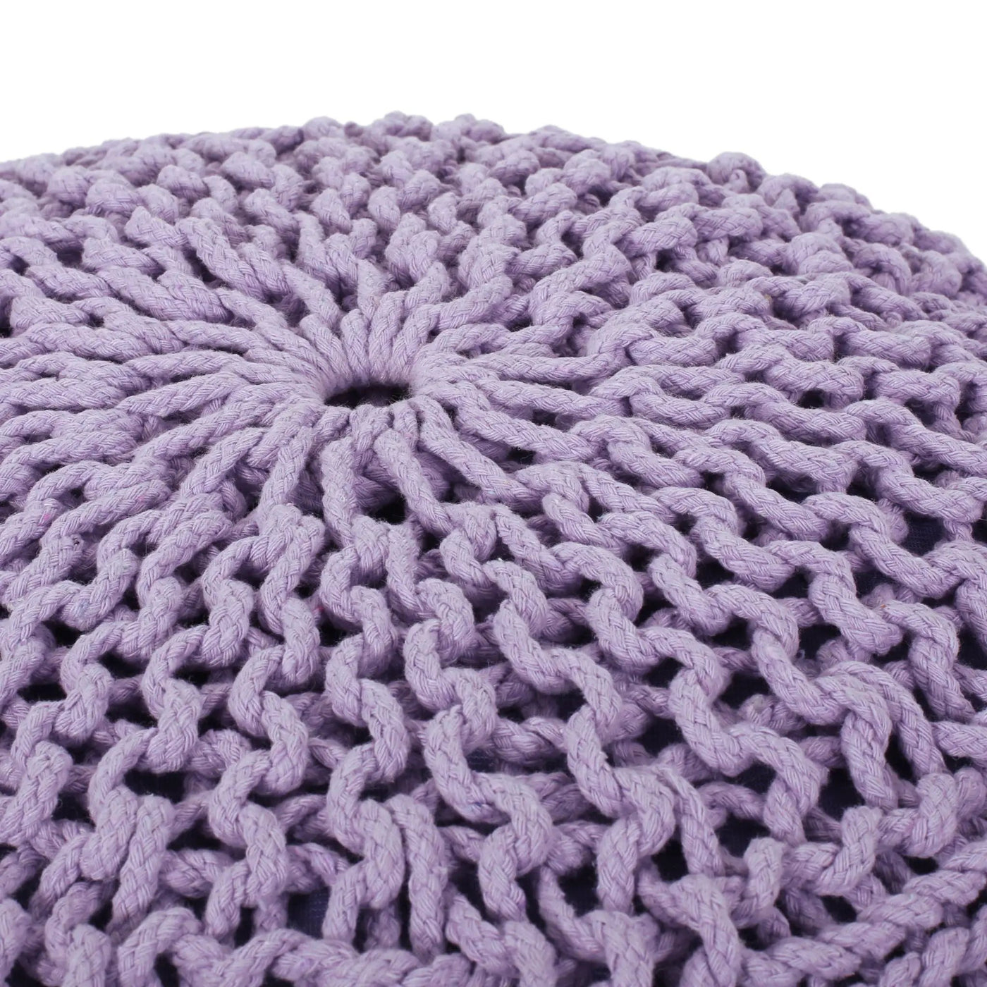 Bordeaux - Knitted Round Pouf Ottoman by HouseOfZazla