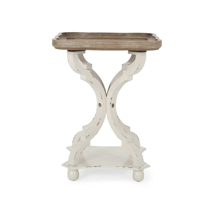 Accent Table with Hourglass Base and French Country Design by HouseOfZazla