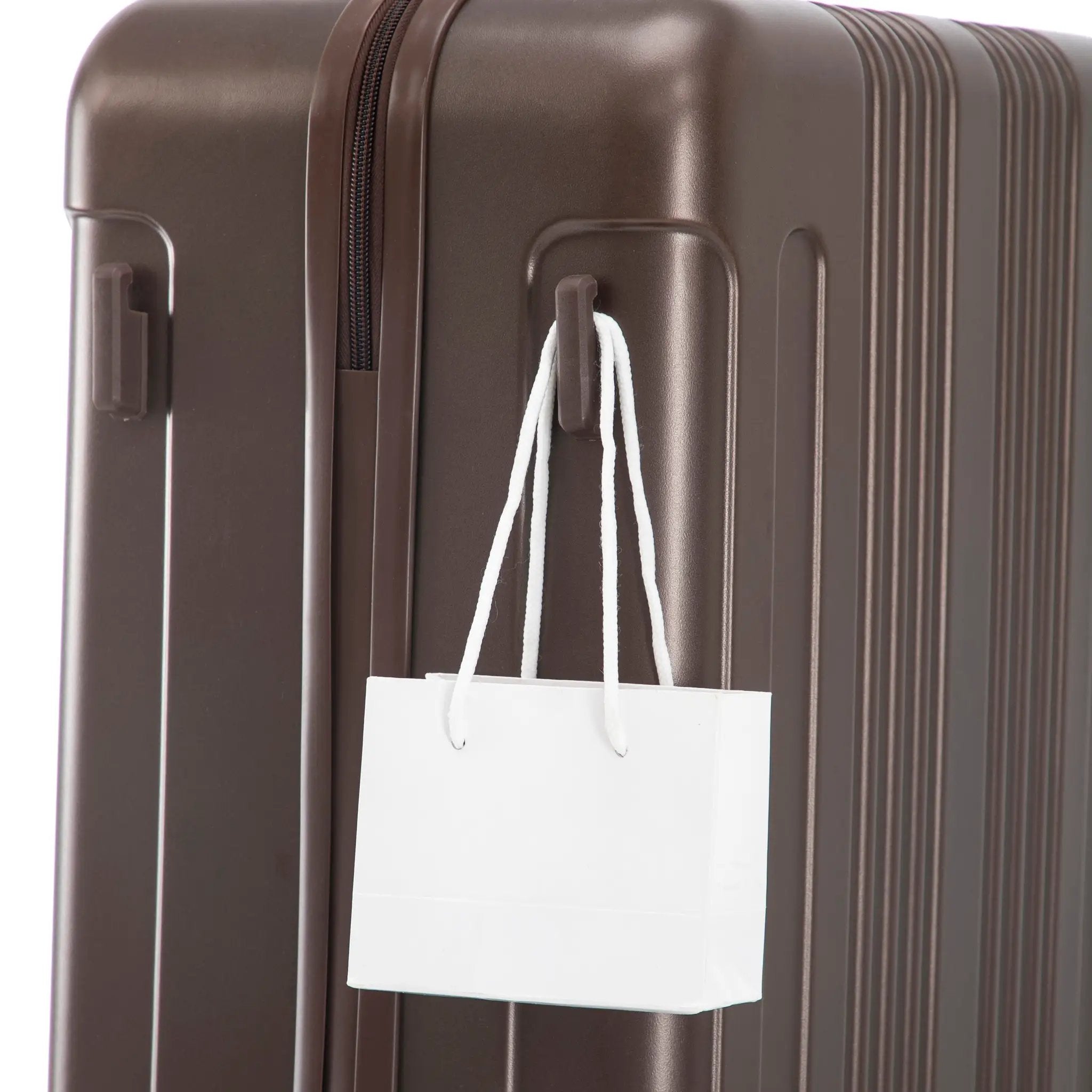 3 Piece ABS Spinner Wheel Luggage Set (Brown) by HouseOfZazla