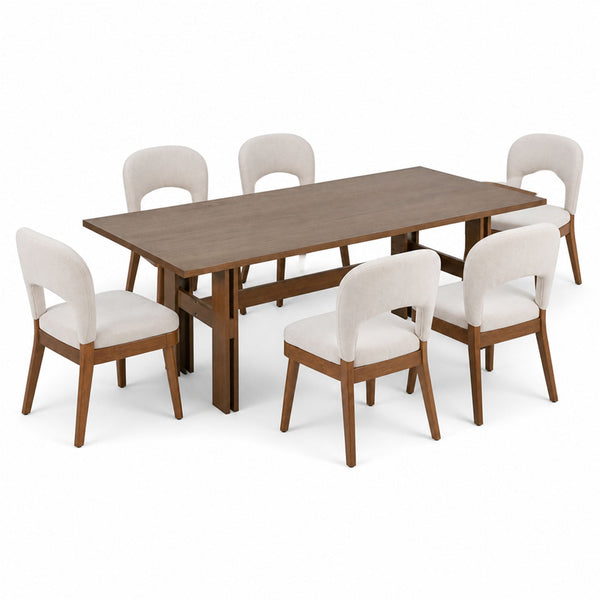 7-Piece Mid-Century Dining Table Set, photo 2 of 10