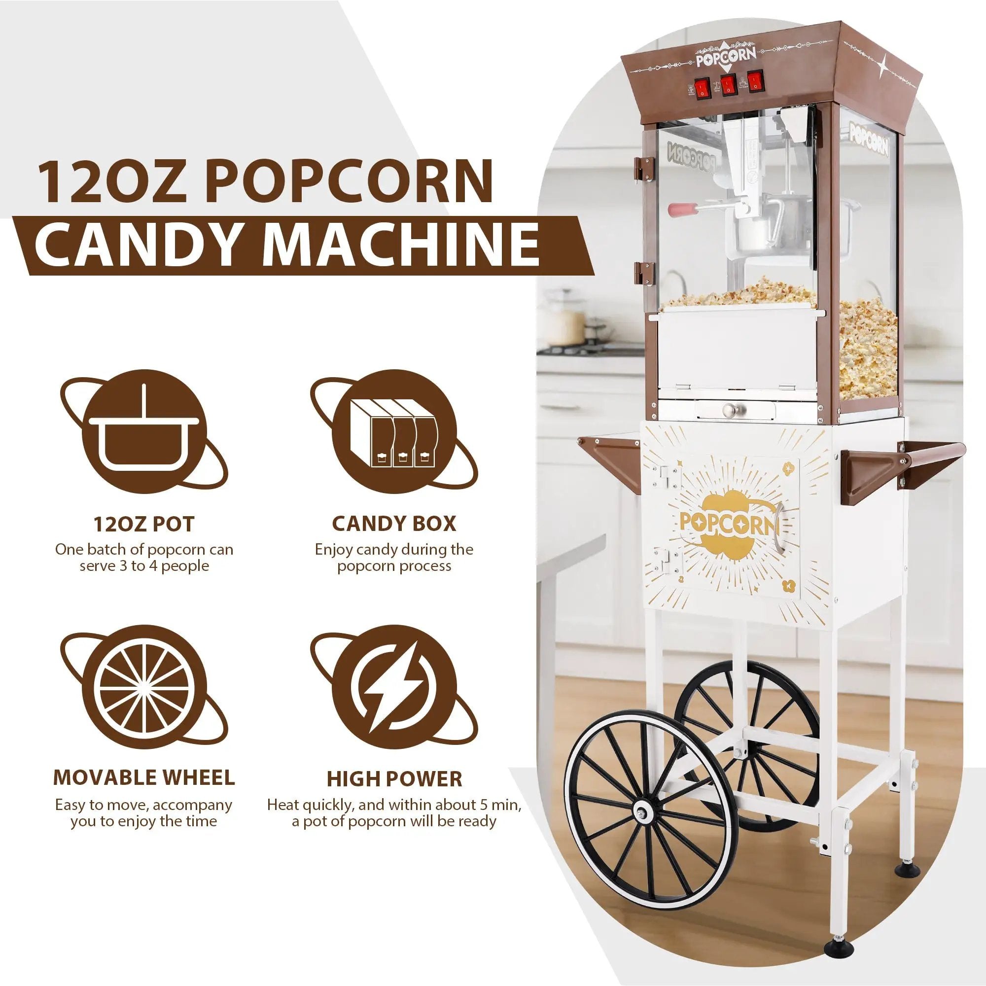 12oz Retro Popcorn Machine by HouseOfZazla