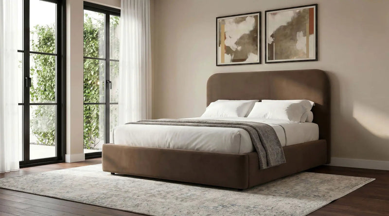 Anders Upholstered Full Storage Lift Platform Bed Chocolate by Unique Piece Furniture