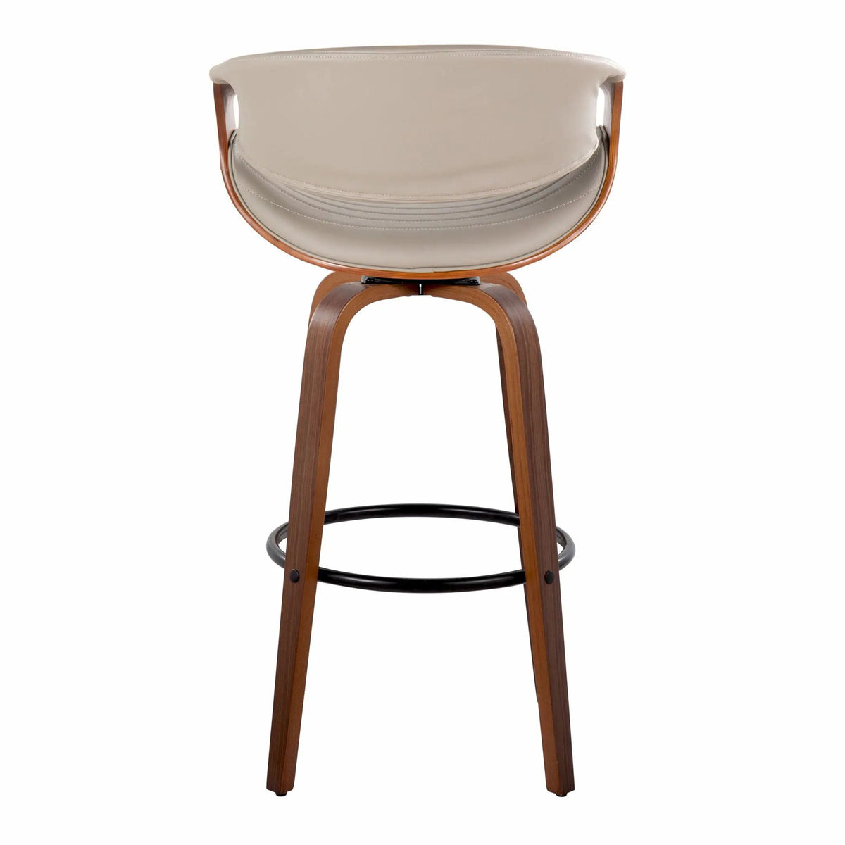 Symphony - Mid Century Modern Fixed Height Barstool With Swivel With Round Footrest (Set of 2) by HouseOfZazla