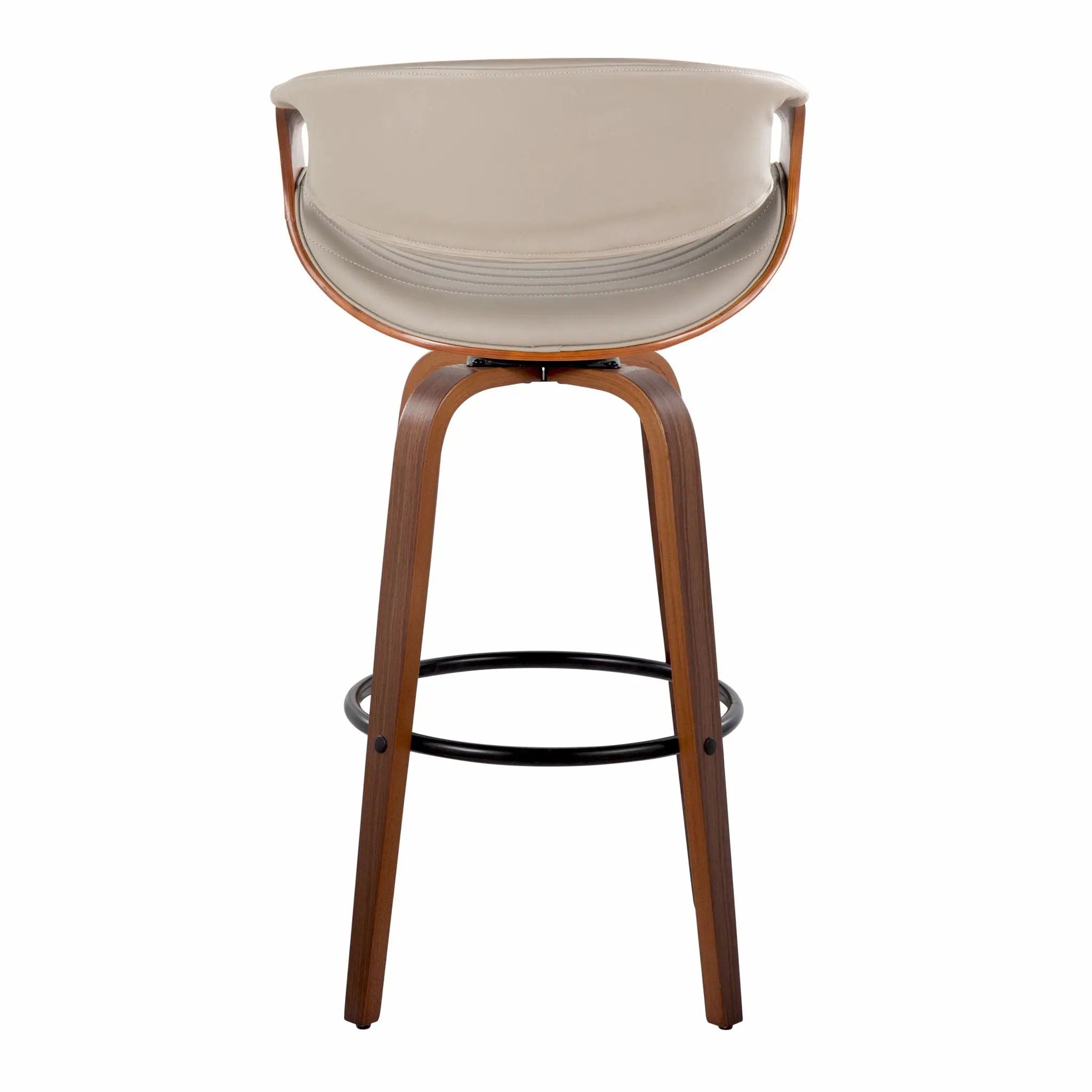 Symphony - Mid Century Modern Fixed Height Barstool With Swivel With Round Footrest (Set of 2) by Unique Piece Furniture